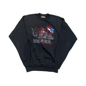 AL UNSER JR Black Crewneck Sweatshirt Size Large